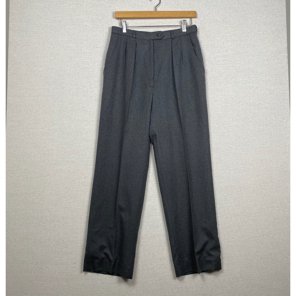 Georgio Sant Angelo Trousers Womens S Wide Leg Wool Pleated Corpcore Academia